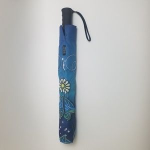 Hallmark Sun/Rain Umbrella Blue Flower Print